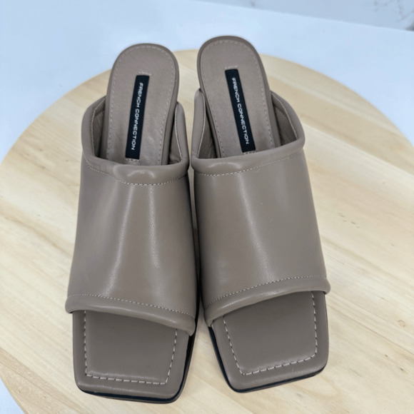 French Connection Women's Candice Open Toe Heel Sandals Kitten Heel Size 8.5 Tan - Picture 5 of 14